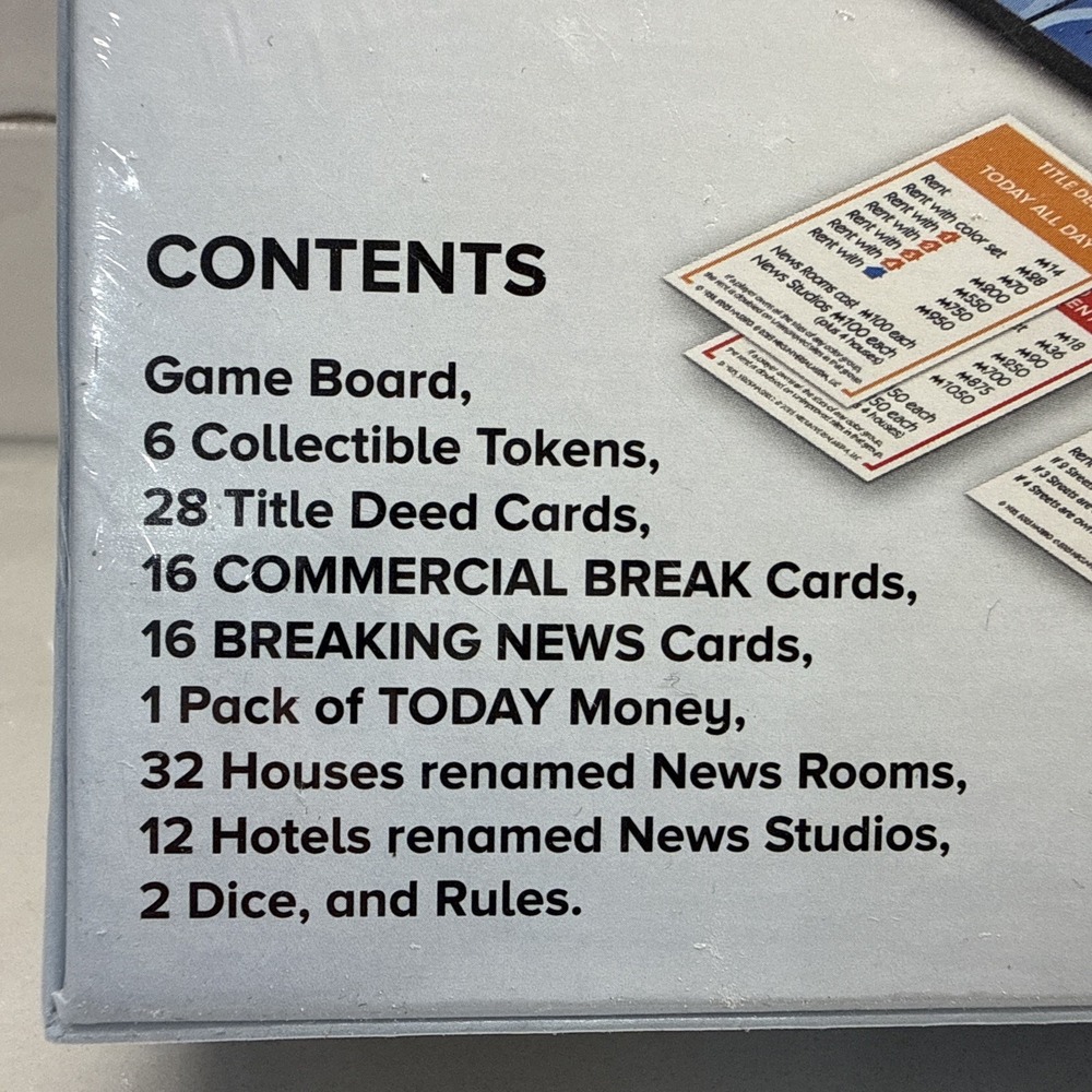 Monopoly TODAY Show Board Game NBC The Op Games 2025 New Factory Sealed FastShip - Picture 8 of 13